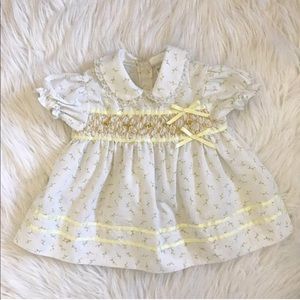 Vintage yellow smocked dress